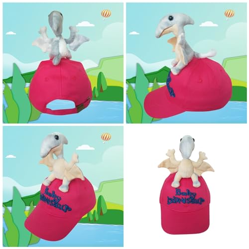 Kids Pterosaur Baseball Hat Cartoon Versatile Hat for Kids Spring Breathable Hat for Kids Casual Sport Rose Red2