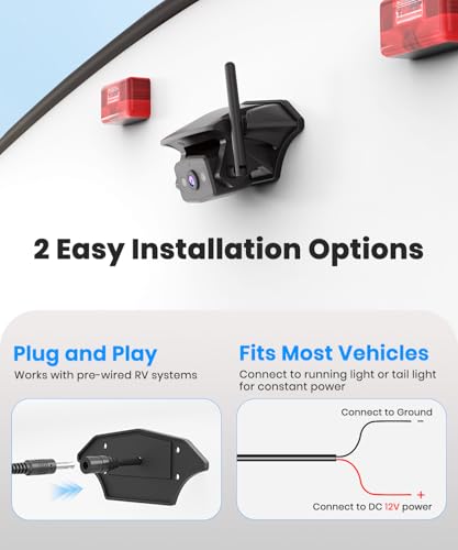 Image of AUTO-VOX 7.2 inch Wireless RV Backup Camera: 30-Min Plug and Play Install