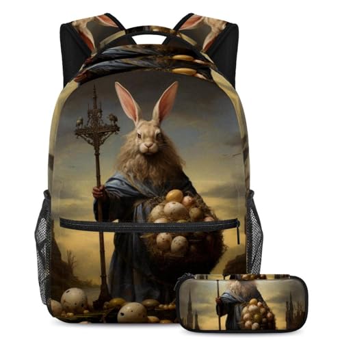 Sac à dos Happy Easter résistant pour ranger les livres d'école