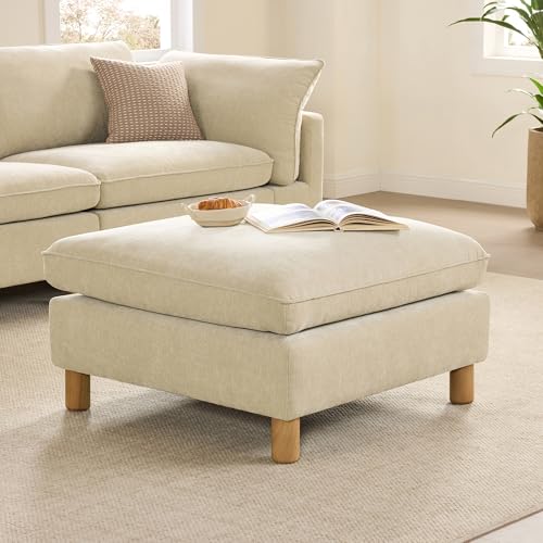 Image of CHITA 127 inch Super Large Sectional Couches for Living Room, Modular Cloud Couch Sectional Sofa, Premium Fabric Couches, Down Filled, High Density Foam, Chenille in Beige, 5 Seat U Shaped