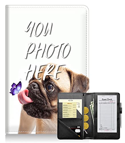 Custom Your Own Server Books for Waitress,Personalized Waiter Book Server Wallet with Zipper Pocket,Cute Waitress Book&Waitstaff Organizer with Money Pocket Fit Server Apron