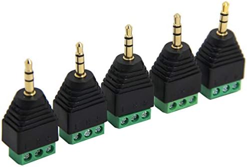 3.5mm Male to Screw Terminal Connector, Ancable 2-Pack 1/8 Inch TRS Stereo Male Plug to 3-Pole Soldless Screw Block for AUX Cable, Speaker and Headphone Wire