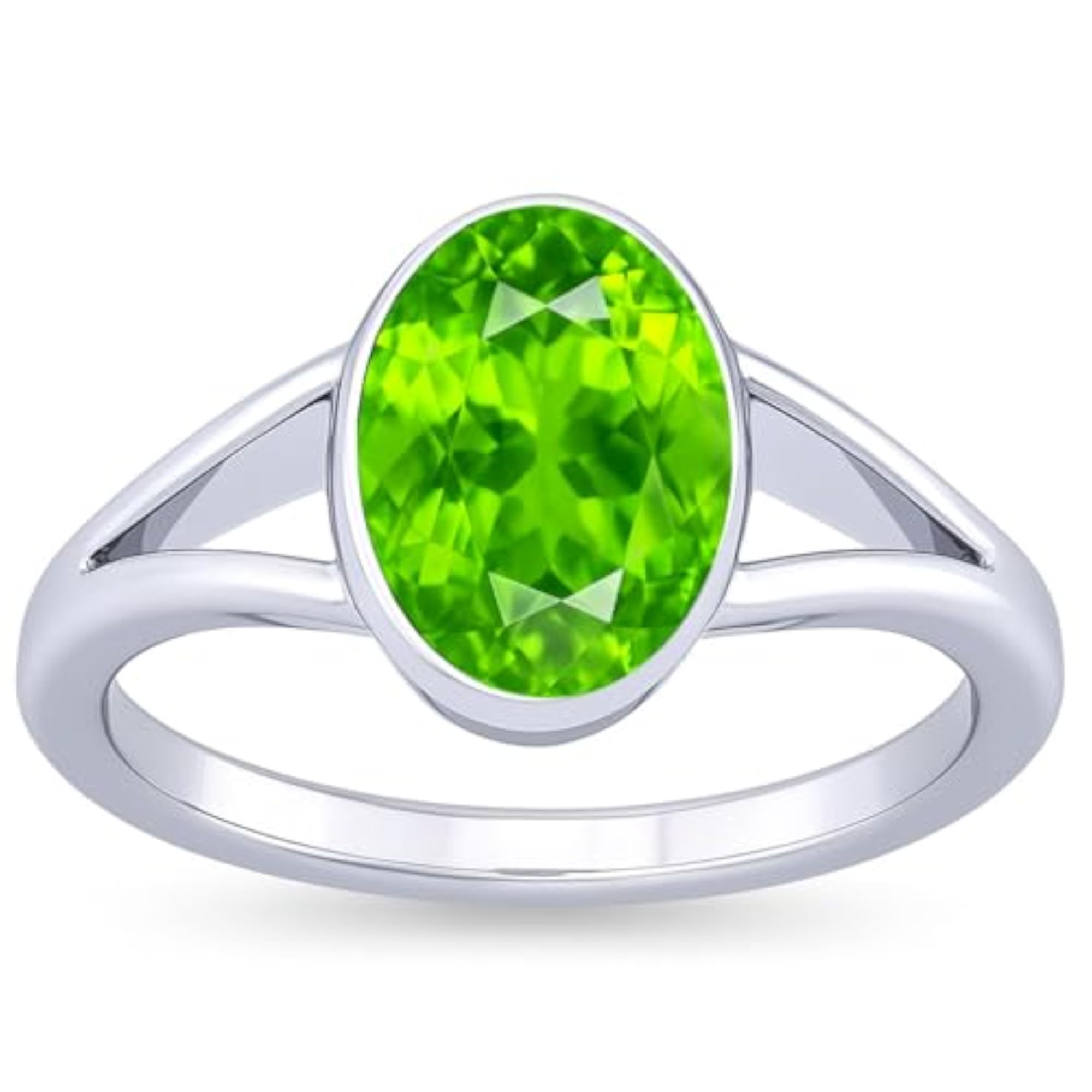 Women's Natural Peridot Mercury Budh Stone Adjustable Ring