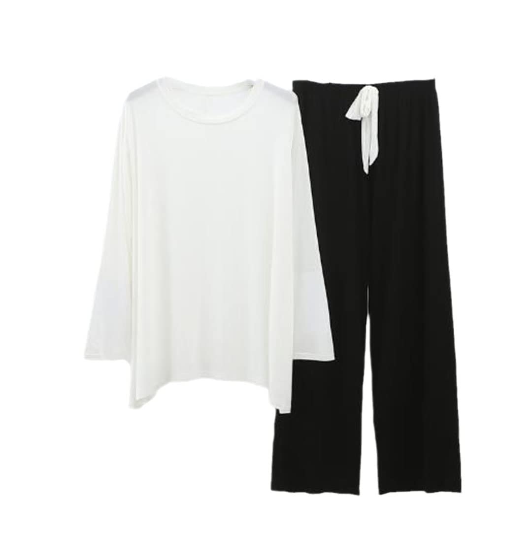 Conjunto de pijama de mujer de color de contraste de algodón cómodo para mujer, Imagen7, talla única