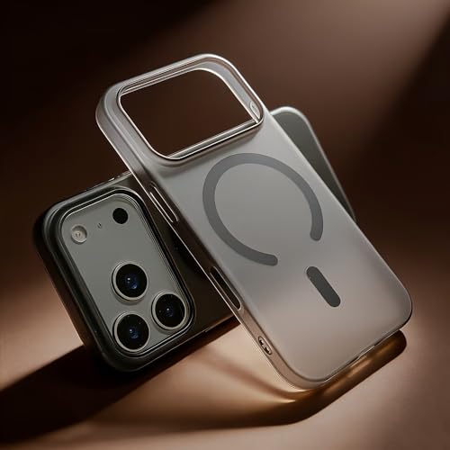 Image of DIZORO Matte Case for iPhone 17 Pro Max 6.9-Inch Compatible with MagSafe, Camera Lens Full Protection, Shockproof Translucent Frosted TPU Soft Phone Cover, Anti-Fingerprint (Black)