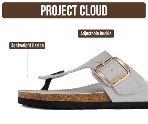 Image of Project Cloud Womens Sandals 100% Genuine Leather Thong Sandals for Women - Memory Foam Insole Women Sandals - Non-Slip Flip Flops for Women - Lightweight Sandals Women Footwear 2026