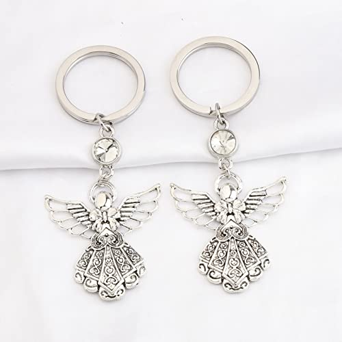 Image of FUSTMW Angel Keychain Guardian Angel Gifts Faith Gifts Prayer gifts Blessing Gifts Guardian Angel Charm Key Chain Gifts