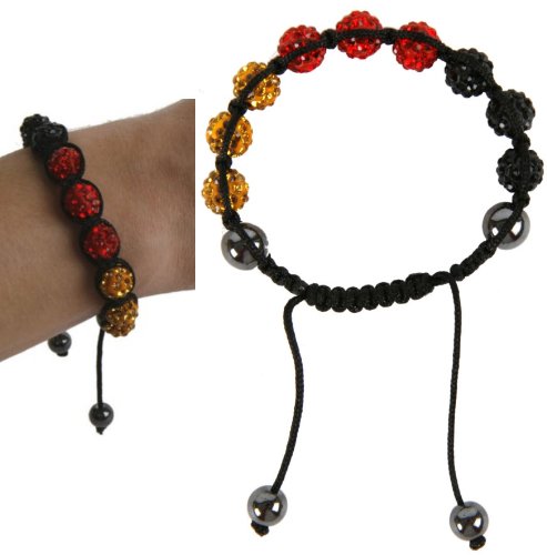 Preisvergleich Produktbild Deutschland Germany Shamballa Armband Olympia Strass Modeschmuck WM Schmuck KBV