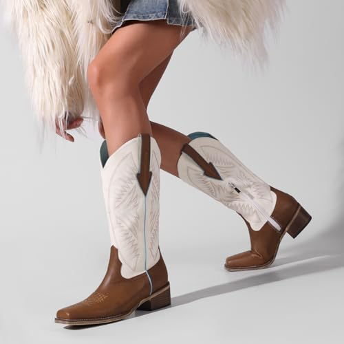 Image of Western Cowboy Boots for Women Rhinestone Cowgirl Boot with Low Block Heel Embroidery Sparkly Short Ankle Booties Walking Bootie for Country Concert Disco Outfits