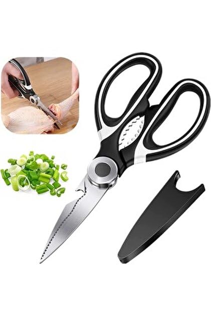 Proalet Taksun KA051 21 cm Profesyonel Çok Amaçlı Mutfak Makası – Paslanmaz Çelik Tavuk Kesme, Şişe Açacağı ve Ceviz Kırıcılı Ağır Hizmet Tipi Kesici Mutfak Makası
