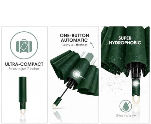Image of Umbrella for Women | Umbrellas for Men | UV Coated 3 Fold Umbrella for Rain with Auto Open and Close Small Folding Travel-Foldable Windshield