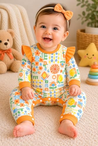 Image of EIO 100% Cotton Rompers Sleepsuits Jumpsuit Night Suits for Infants Newborn Baby Boys & Girls