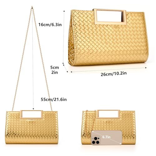 Image of Gurina Evening Clutch Purses for Women Formal Party Clutch Bags Cocktail Prom Fashion PU Leather Shoulder Handbags