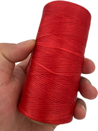Hilo encerado plano 284 yardas 1 mm para cuero rojo miniatura 5