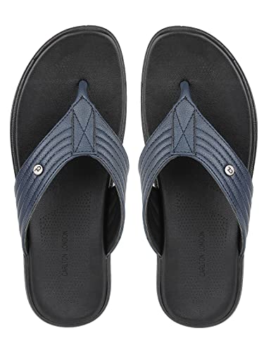 Carlton London mens Navy Men's Thong Sandals Flat Sandal