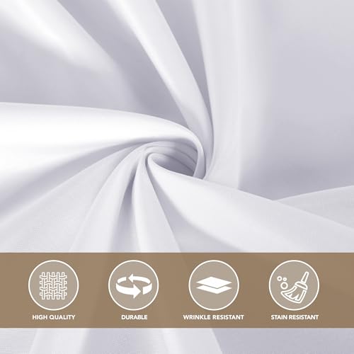 Image of sancua White Table Cloths Rectangle, 10 Pack Tablecoths Rectangular for 6 Foot Tables - Washable Polyester Fabric Table Cover for Wedding, Birthday Party, Banquet Reception, 54x108 Inch