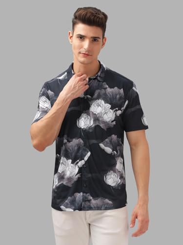 Image of BULLMER Trendy Regular Fit Printed Causal Half Sleeve Shirt for Men