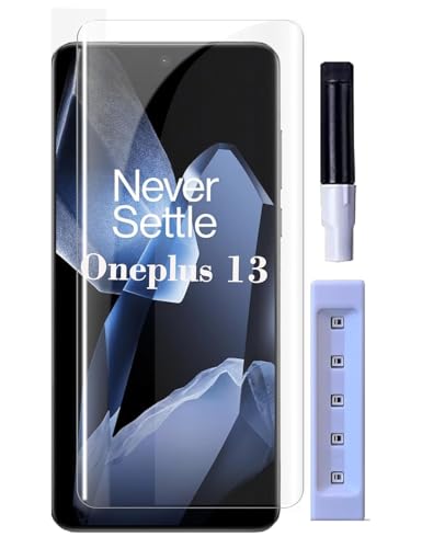 Image of NISHTECH Advanced HD+ Curved UV Tempered Glass Screen Protector Designed for Oneplus 13 5G|| Full Screen Coverage with Easy Installation Kit (Anti-Scratch)
