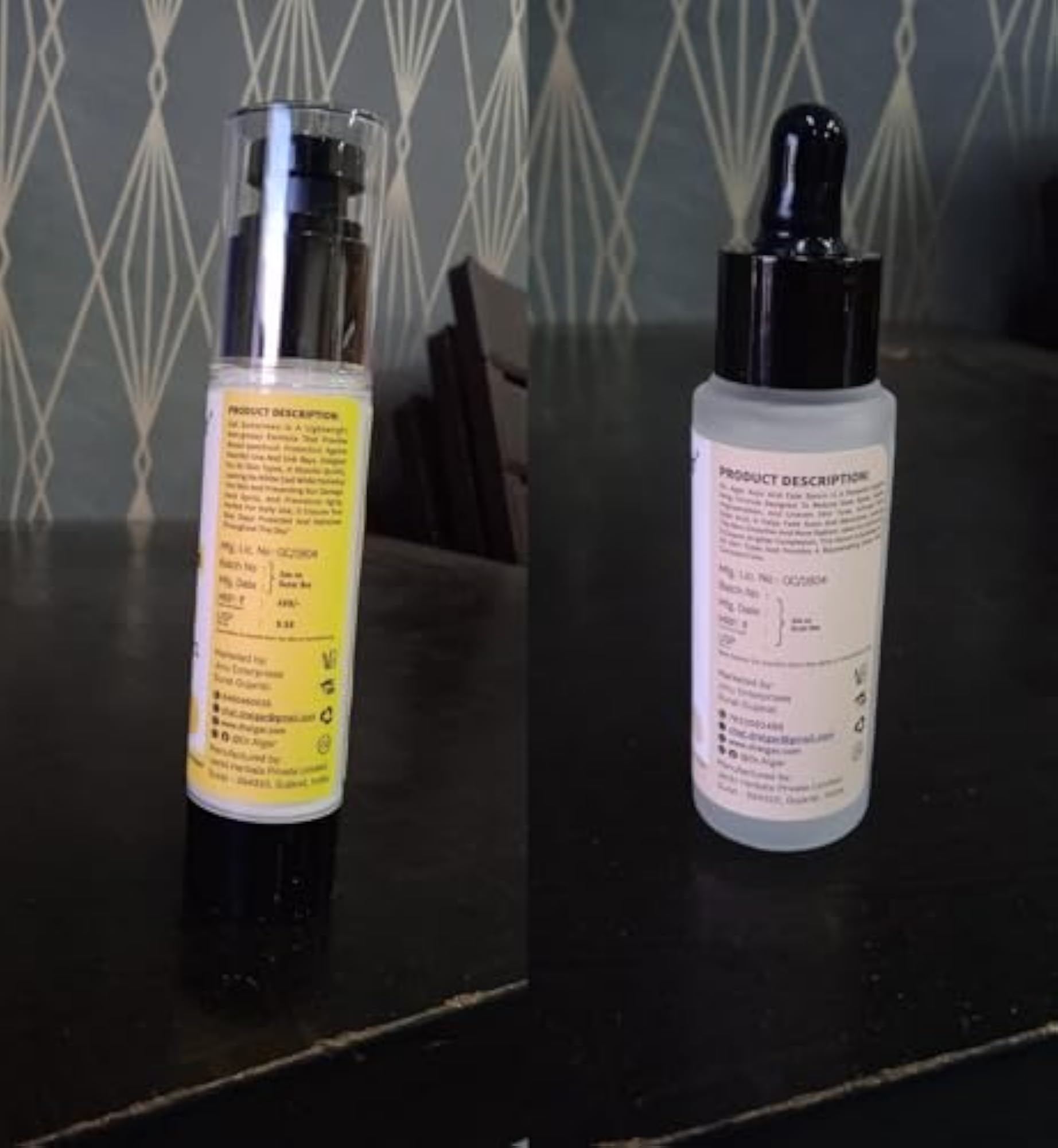 Sunscreen and Kojic Acid Face Serum, Skin Brightening Combo