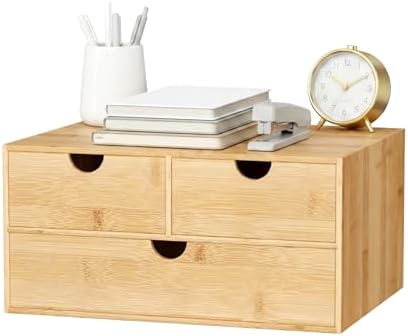 Desk Organizer with Drawers - Bamboo Desktop Organizer Storage | ...