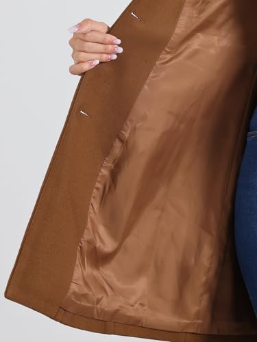 Image of Allegra K Womens Winter Elegant Pea Coat 2026 Single Breasted Long Overcoat | Notch Lapel Collar, Warm, Work Office Trench Coats,Outwear Outfit