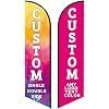 Custom Feather Flag with Logo Text - Business Promotion Banner - 80x410cm/2.6x13.5FT
