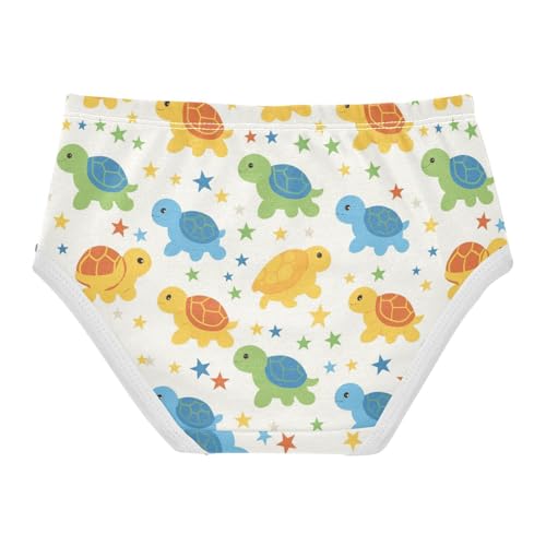 Wusikd Cute Turtles Girls' Underwear Cotton Colorful Stars Girls Briefs Soft Toddler Underwear 2T2