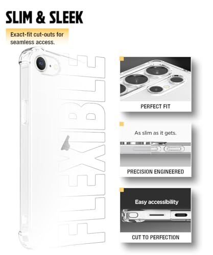 Image of WOW IMAGINE Clear Back Cover Case for iPhone 16e | iPhone 17e | Shockproof Soft TPU Case | Cushioned Edges for Ultimate Protection Back Cover Case - Transparent