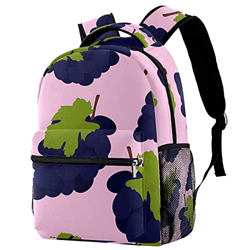 Sac à dos enfant motif raisin avec porte-bouteille pour l'école et les sorties
