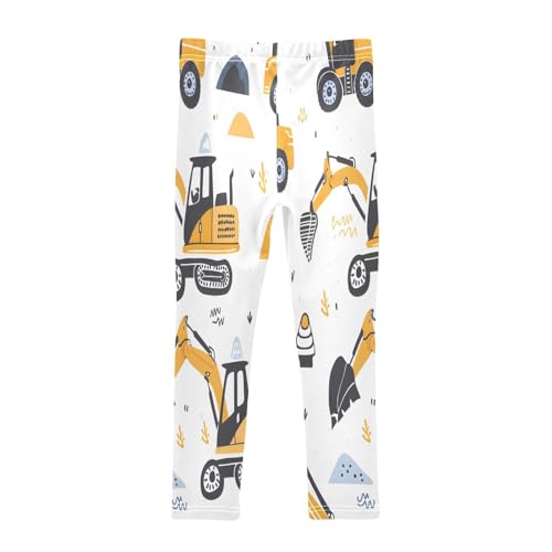 Bolaz Toddler Girls Leggings Printed Yoga Pants Leggings Excavating Machinery and Little Grass for Kids2