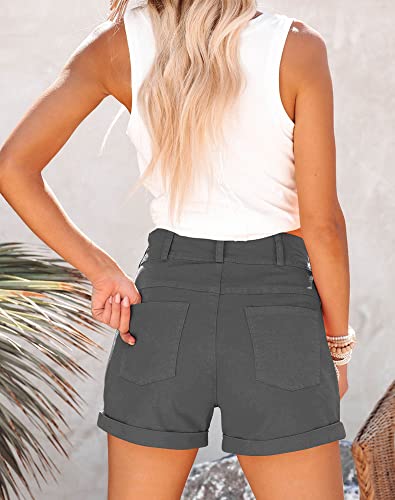 Womens Relaxed Fit Casual High Waist Pocketed Denim Shorts - Image 3