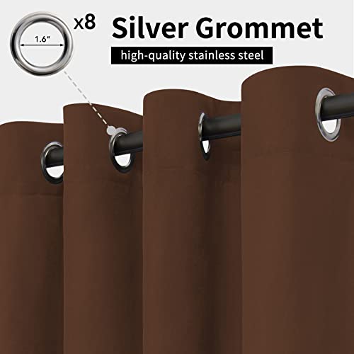 Image of Easy-Going Outdoor Curtains for Patio 1 Panel, 54x120 inch, Brown | Waterproof, Windproof, Weatherproof Privacy Outdoor Curtains for Cabanas Porches and Pergolas, Grommet Top and Tab Bottom