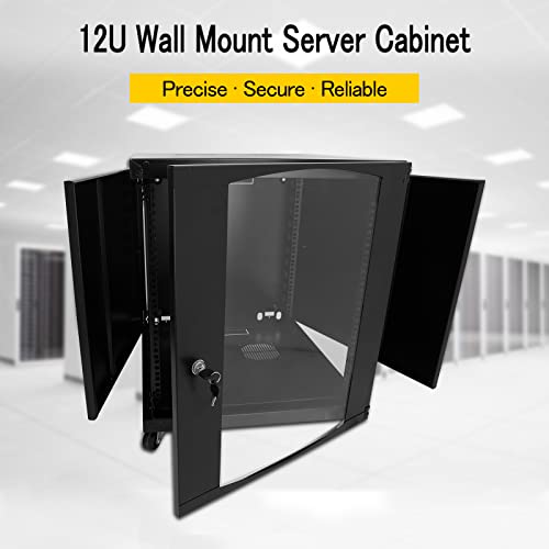 15U Rack Wall Mount Network Server Cabinet Rack Enclosure Glass Door Lock #TOP1