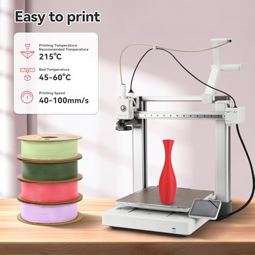 Image of 3DHoJor Matte PLA Filament 1.75mm, Upgrade 1kg Cardboard Spool PLA Filament 1.75 PLA 3D Printing Filament, Print with Most 3D Printers 3D Filament-Fire Engine red