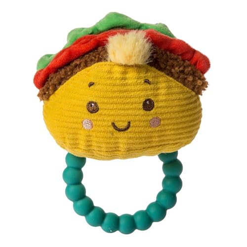 Image of Mary Meyer Sweet Soothie Soft Baby Rattle with Teether Ring, Taco