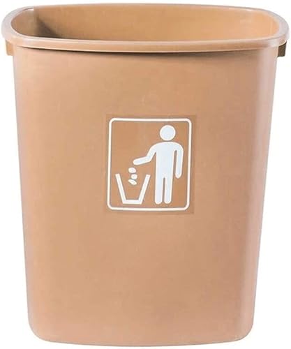 NTIYOU Garbage Cans Commercial Brute Plastic Trash Can Without Lid Laboratory Office Sanitation Rubbish Recycle Bins Basket (Color  Beige 65l)