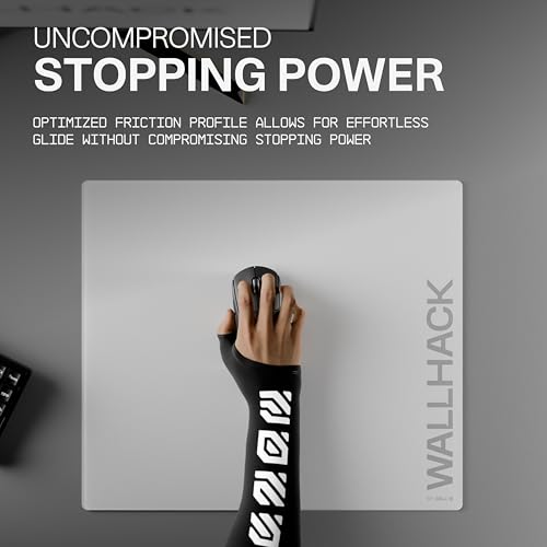 Wallhack SP-004A Glass Gaming Mouse Pad – 4th Gen Micro-Etched Surface, Medium Mousepad for Esports, Ultra-Fast Glide with Stopping Power, Tempered Glass, Durable & Portable, 15.4"x17.7" | White by Wallhack - Image 5