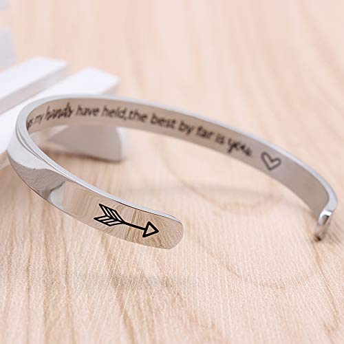 Btysun Bracelets for Women Mothers Day Bracelet Gifts from Daughter Inspirational Gifts for Women Graduation Gifts for Her Motivational Birthday Cuff Bangle Friendship Personalized Mantra Jewelry…