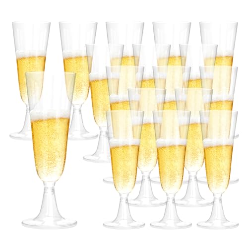 Lanovuto 50 Pièces Flute Coupe Champagne Plastique, 160 ml Verre a Champagne Reutilisable...