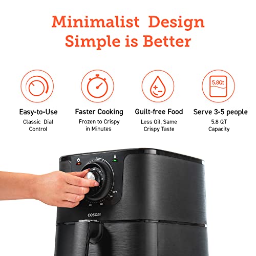 image for COSORI Air Fryer (Cookbook Included), Retro 5.8QT Air Fryer Toaster Ov
