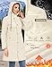 UMIPUBO Women's Softshell Long Rain Jacket Waterproof Fleece Lined Windbreaker Lightweight Insulated Warm up Coat with Hood(Off-White,S)