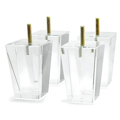 Jerever 698723 Acrylic Furniture Legs Pack Of 4 Clear Feet cover