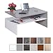 Produktbild RICOO Couchtisch mit Stauraum WM080-W-PL TV Wohnzimmertisch Kaffeetisch Beistelltisch Wohnzimmer Couch Tisch Klein Viereckig Rechteckig Modern Design | Holz Hell Weiß & Platin Grau