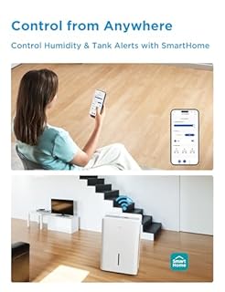 Midea 4,500 Sq. Ft. WiFi Enabled Dehumidifier Without Pump With Reusable Air Filter 50 Pint 2019 DOE (Previously 70 Pint), Ideal For Basements, Large & Medium Sized Rooms, Bathrooms (White)