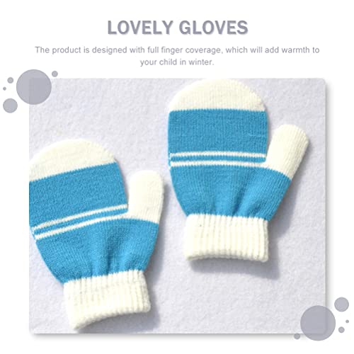 CLISPEED 5 Pares Luvas De Malha Infantil Luvas De Esqui De Dedo Luvas De Lã Luvas Grossas De Inverno