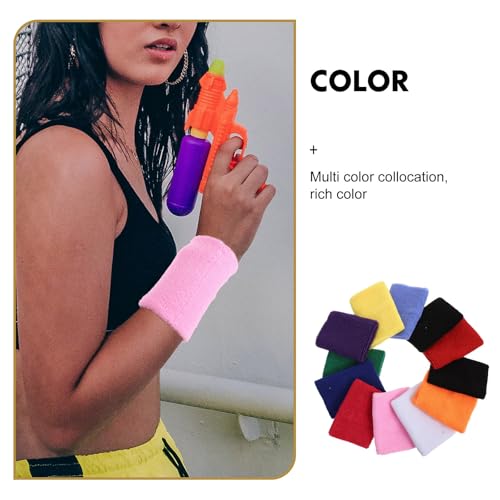Pack de 12 muñequeras deportivas elásticas de algodón y poliéster EXCEART 3