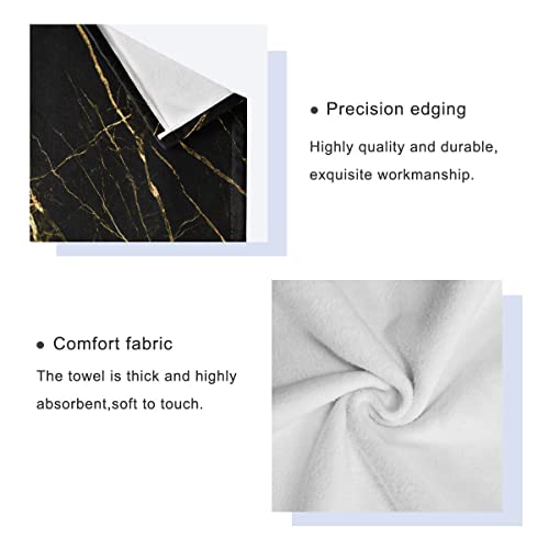 Toallas de baño con textura de mármol negro resistentes a la decoloración 5