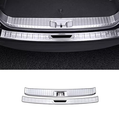 ERIDANUS Auto Accessories for Toyota Highlander 2025 2024 2023 2022 2021 2020 Rear Bumper Protector Sill Plate Guard Cover (Silver) Stainless Steel 2PCS