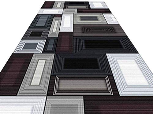 HUYYA Gris Negro Alfombra Pasillo, Alfombra Cocina Dormitorio, Suave y cómodo Prueba de Humedad Antideslizante Entrada Pasillo Alfombra,60x150cm Cover