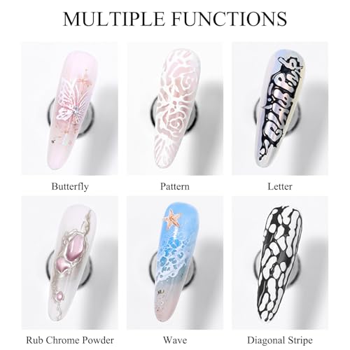 Esmalte de uñas de gel negro con base profesional y pincel miniatura 3